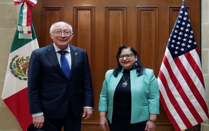 Se reúne presidenta de la SCJN con el embajador de EUA en México 